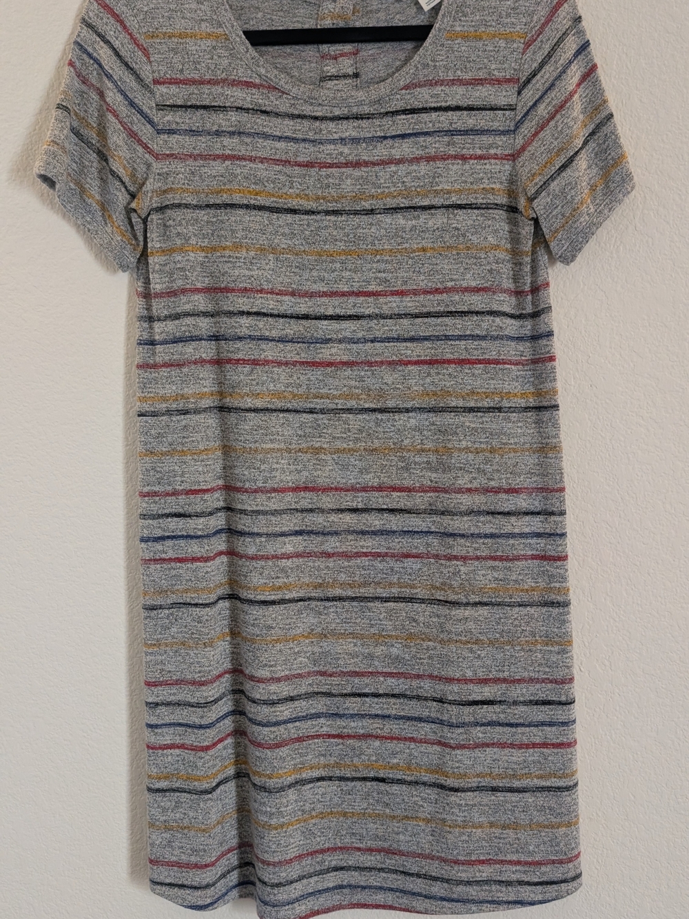 Market & Spruce Gray Knit Top with Multicolor Stripes
